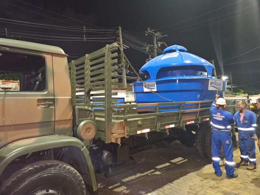 Capa: Embasa envia 3 toneladas de equipamentos para drenar água de cidades alagadas no Rio Grande do Sul