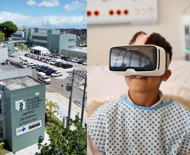 Capa: Pacientes do Hospital Ortopédico do Estado testam óculos de realidade virtual para auxiliar na reabilitação